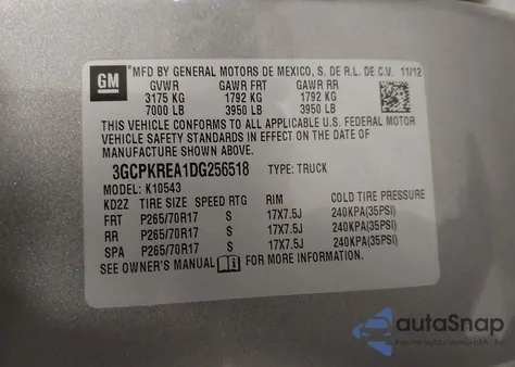 2013 Chevrolet Silverado K1500 Ls z USA, uszkodzony, nr VIN 3GCPKREA1DG256518